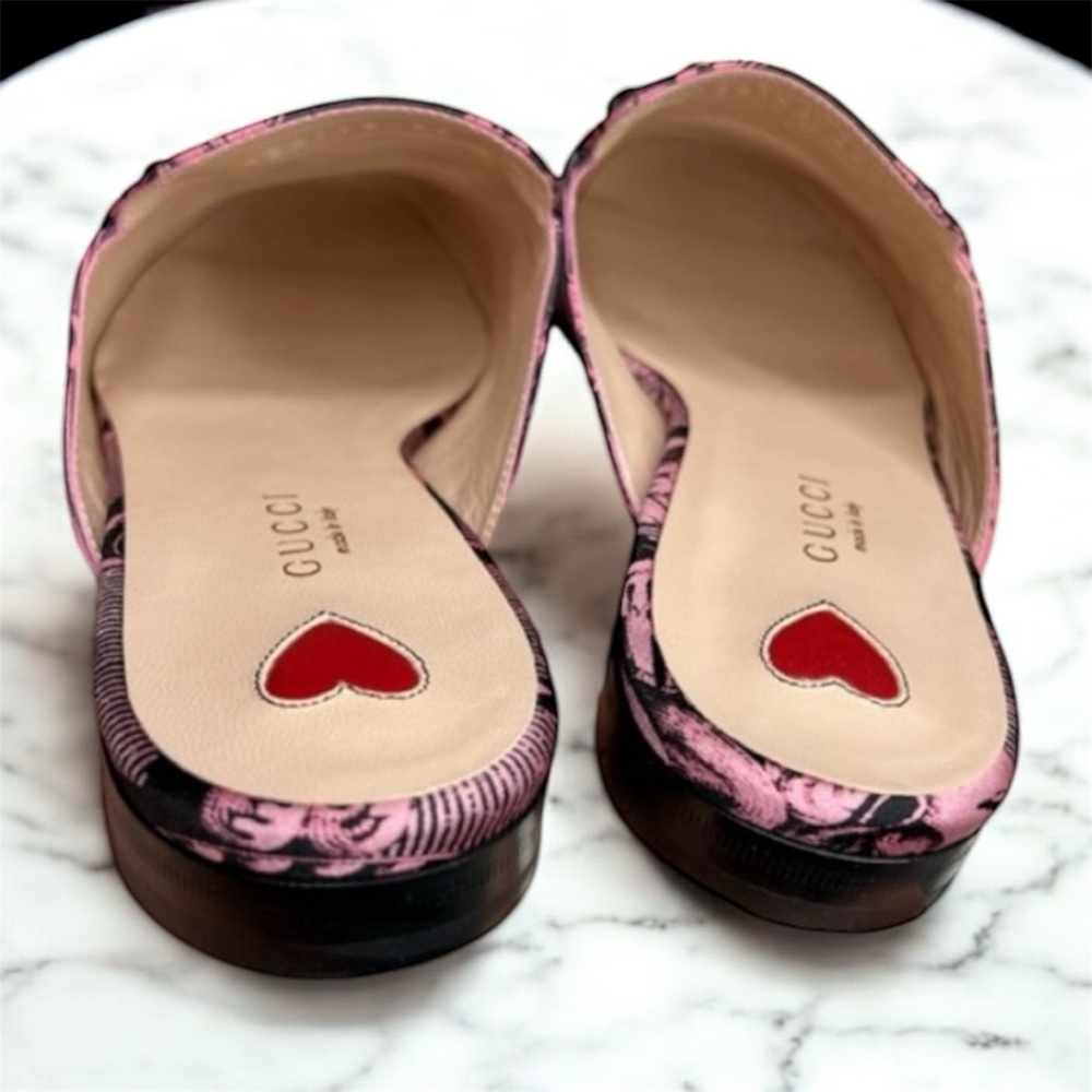 GUCCI Saint Romain Princetown Horsebit Mules Slides Pink EU 36 US 6 - Picture 7 of 9
